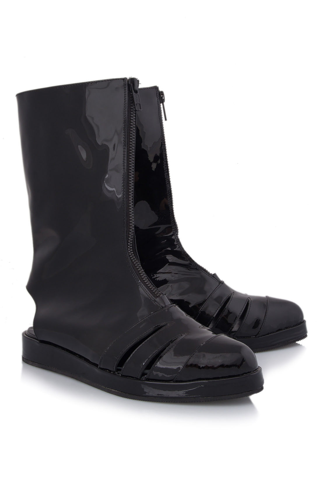 Cutout patent-leather ankle boots Mihaela Glavan  image 1