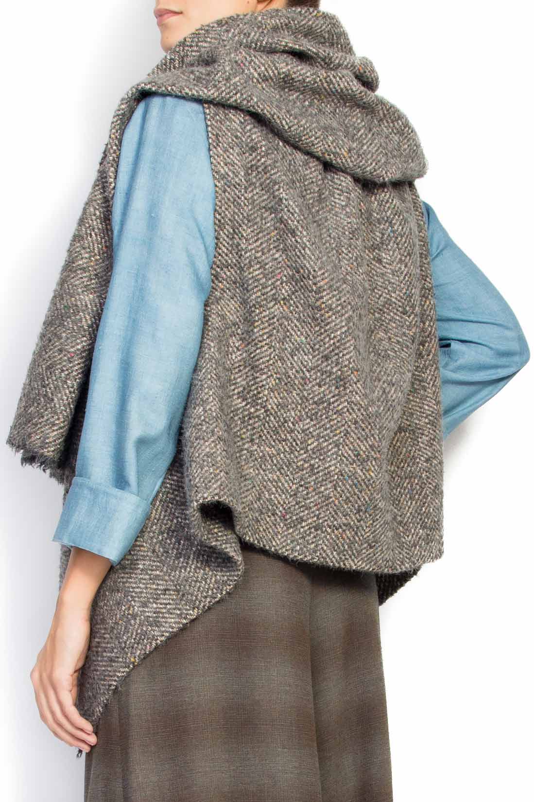 Asymmetric wool vest Daniela Barb image 2
