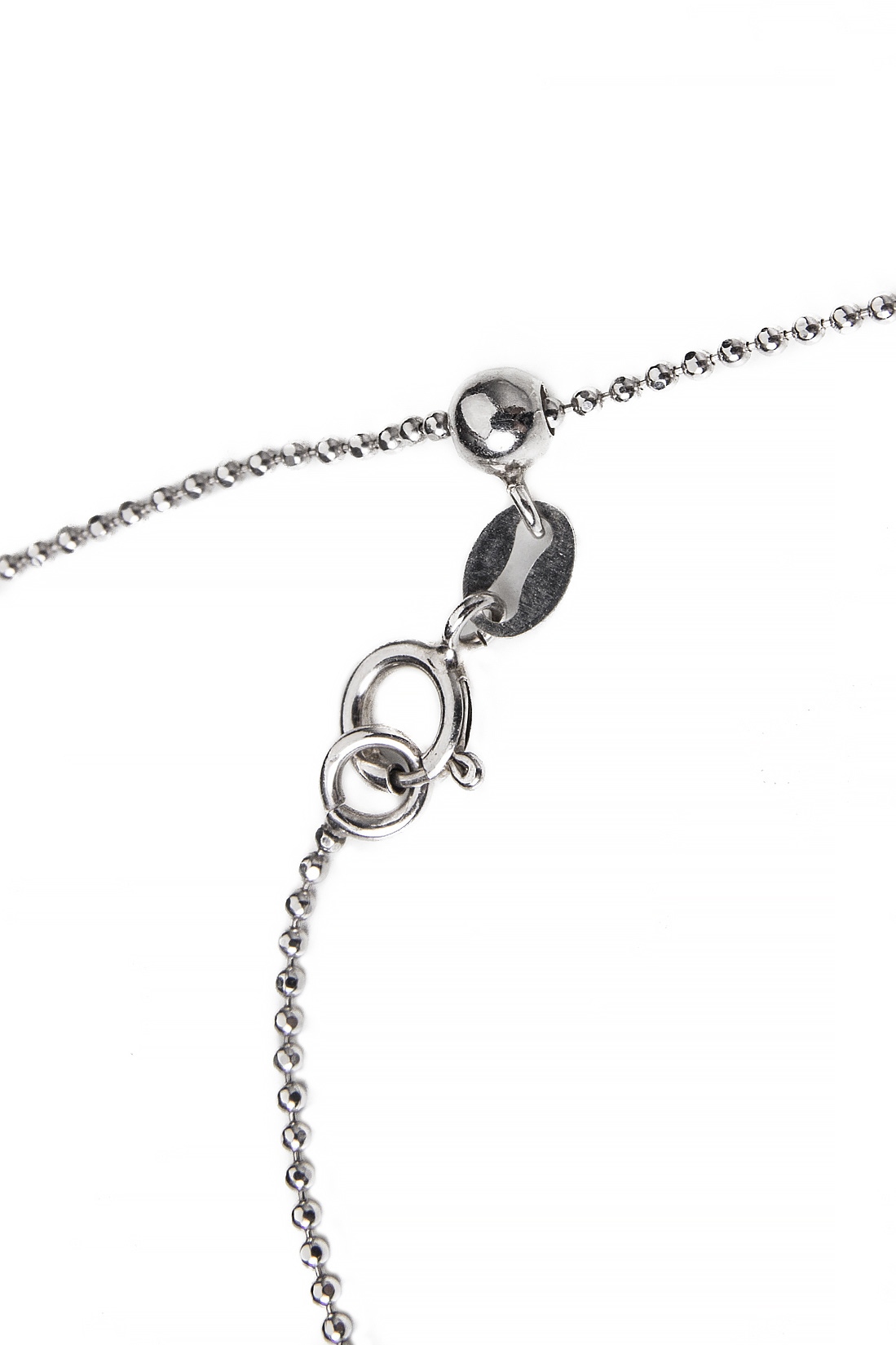 Silver rhodium-plated necklace Obsidian image 2