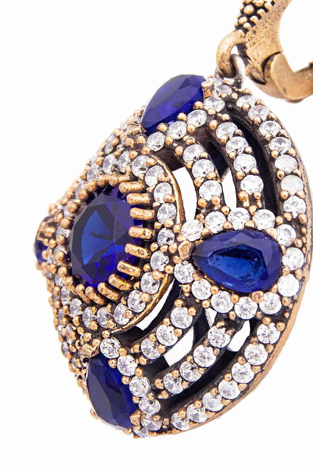 Boucles d'oreilles Art Deco ornées de zircons bleus Obsidian image 2