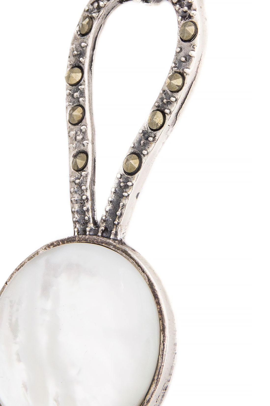 'Bohemian Rhapsody' silver earrings with pearls Obsidian image 1
