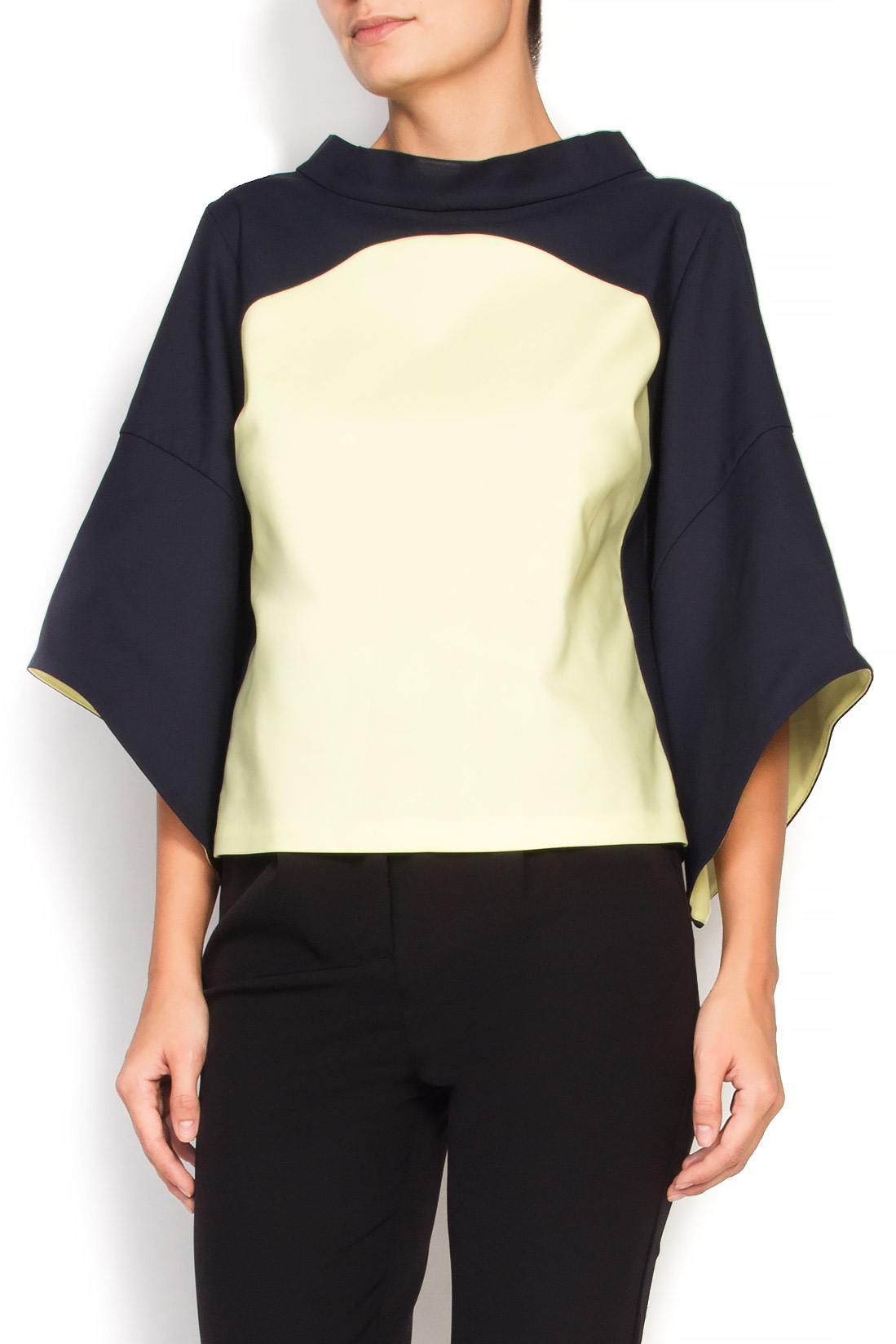 Bell sleeved cotton-blend top Poelle image 1