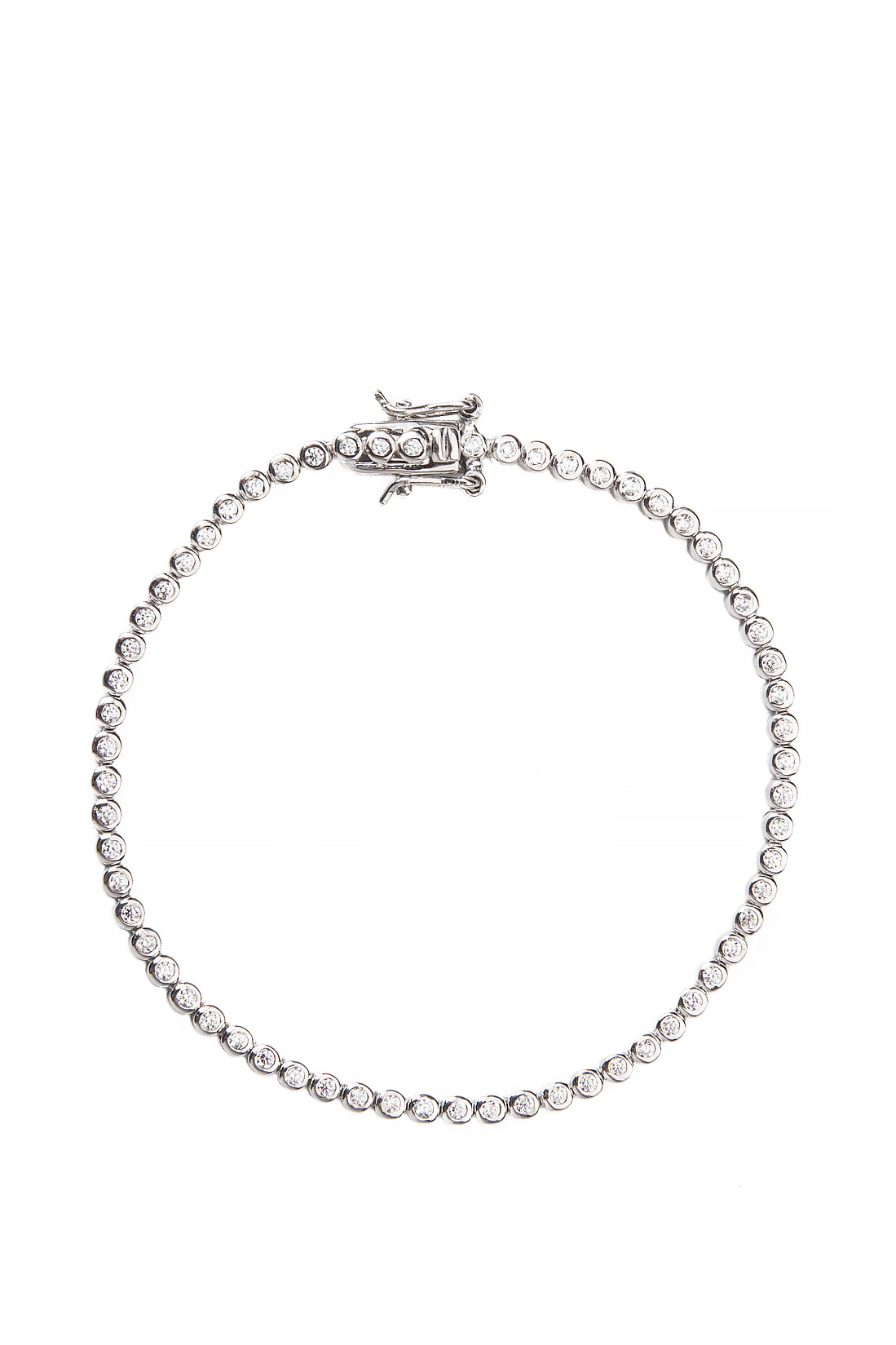Silver tennis bracelet Obsidian image 0