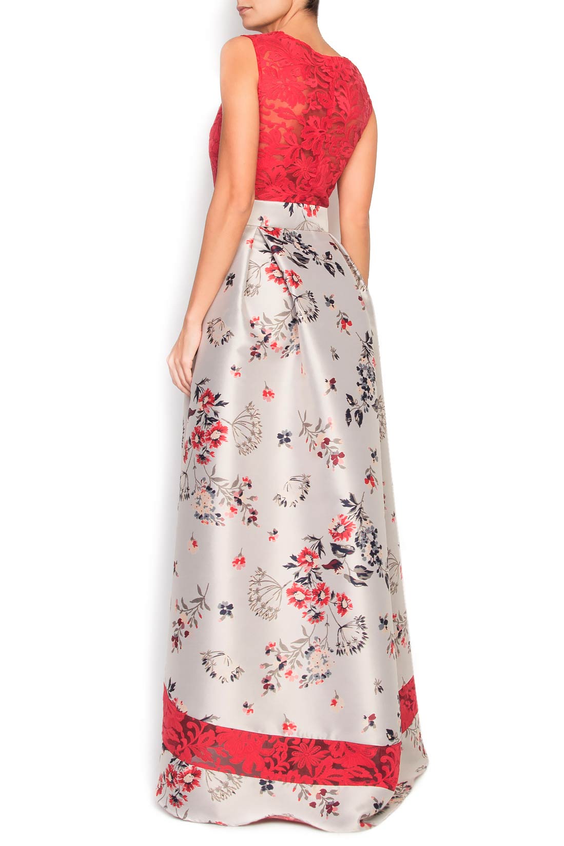 Cloth dress with floral print and lace Elena Perseil image 2