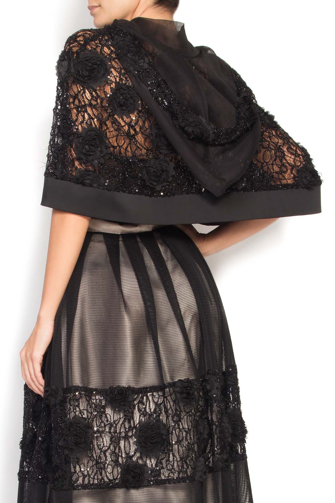 Lace cape with floral applications Elena Perseil image 2