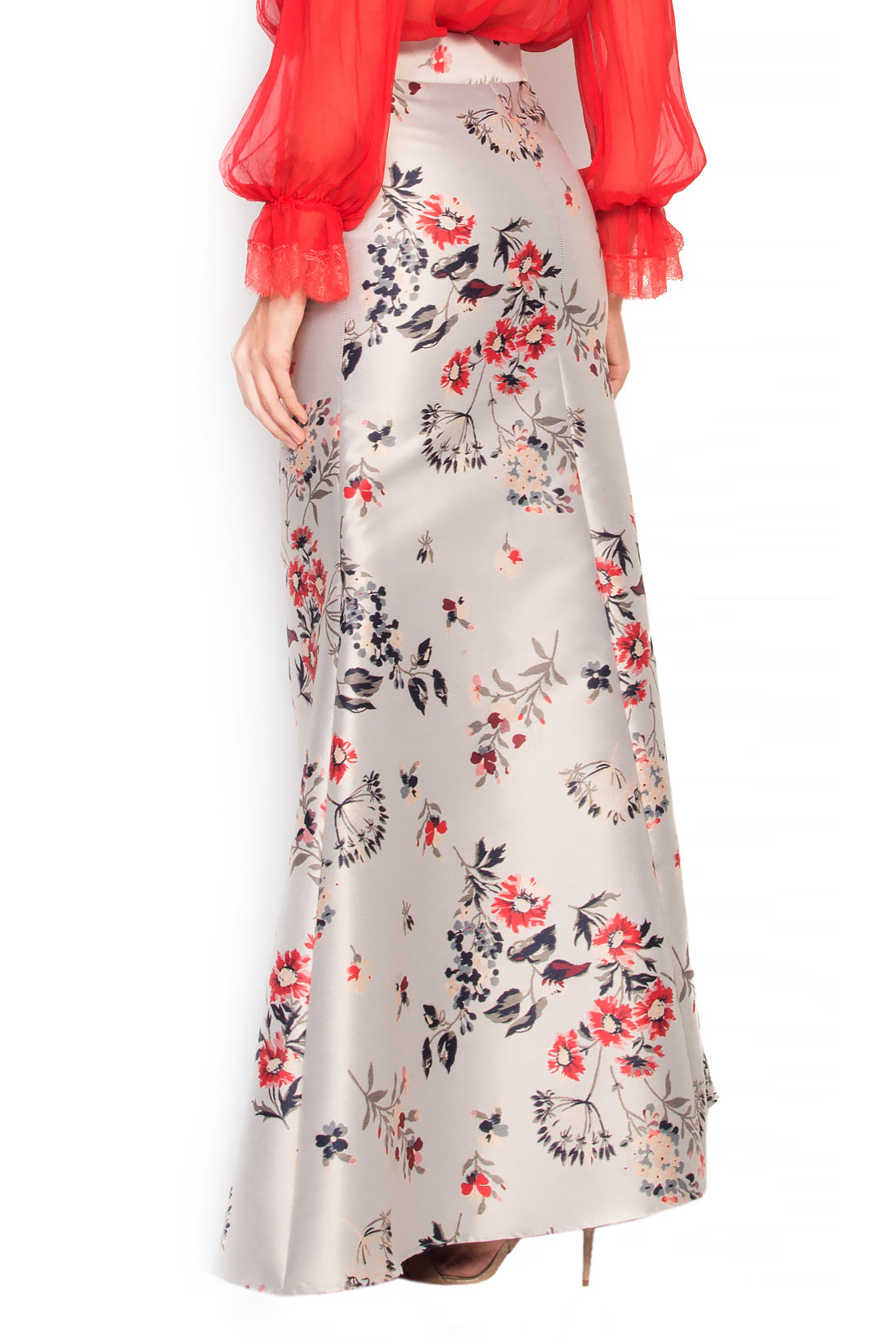 Floral-print jacquard maxi skirt Elena Perseil image 2
