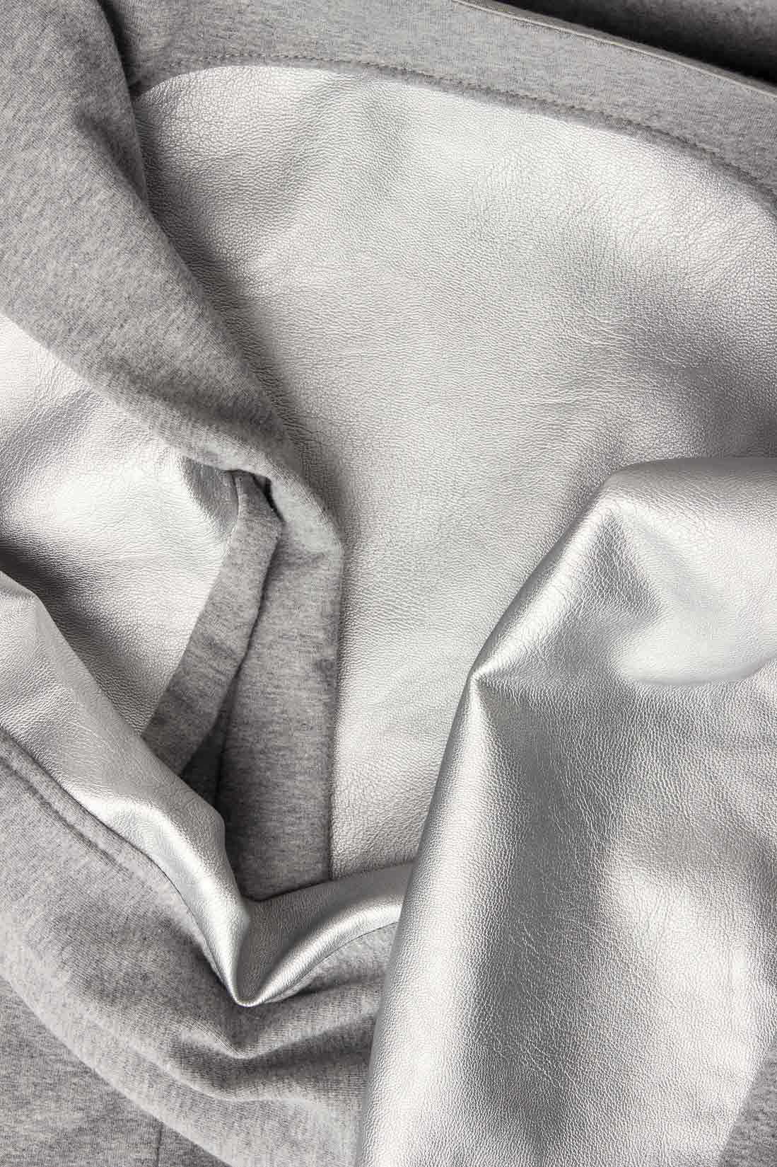'Frozen' cotton-blend faux leather paneled sweatshirt Insinua image 3