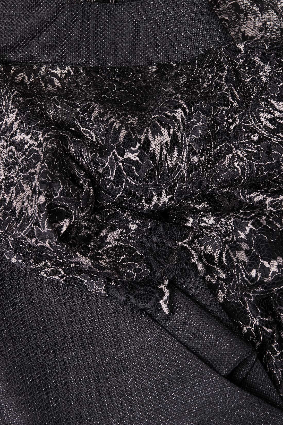 Midi lace dress applied with metallic linen Simona Semen image 3