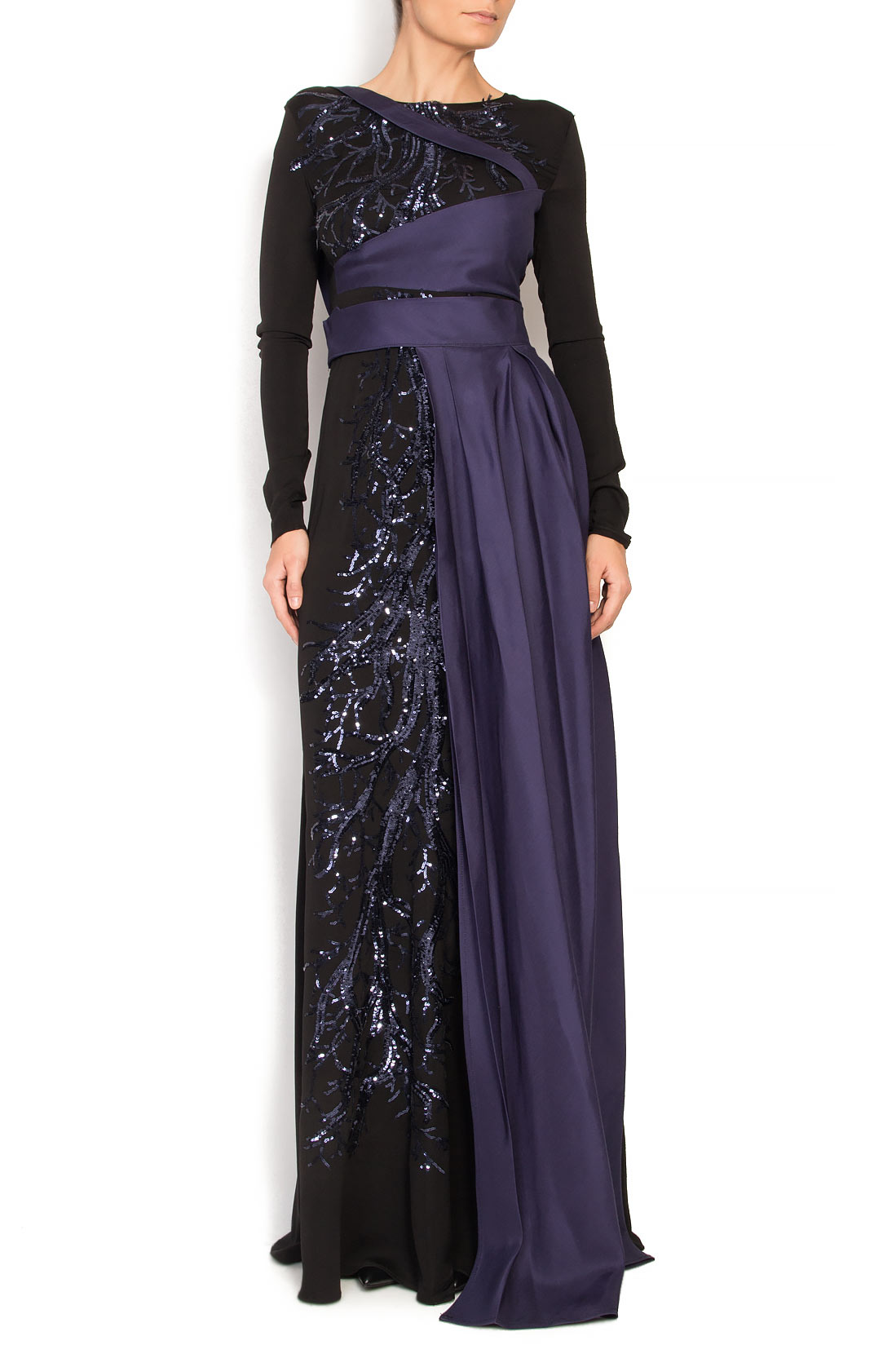 Veil maxi dress with sequins embroidery Simona Semen image 0