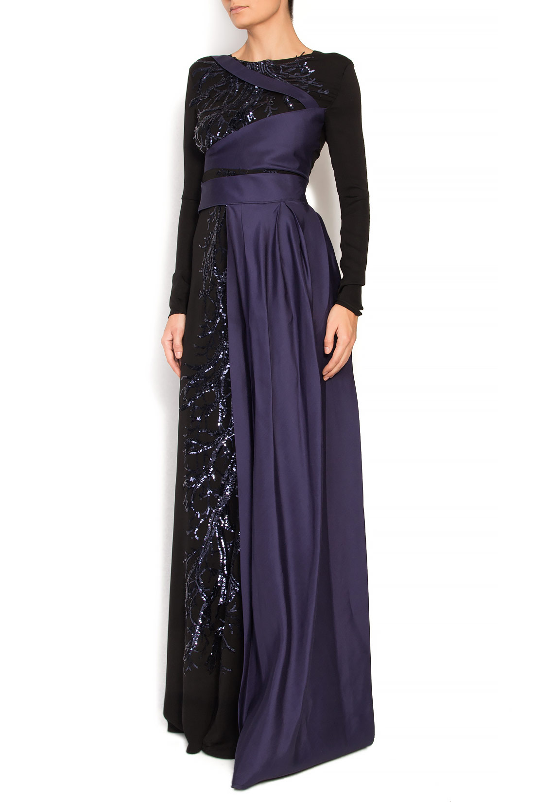 Veil maxi dress with sequins embroidery Simona Semen image 1
