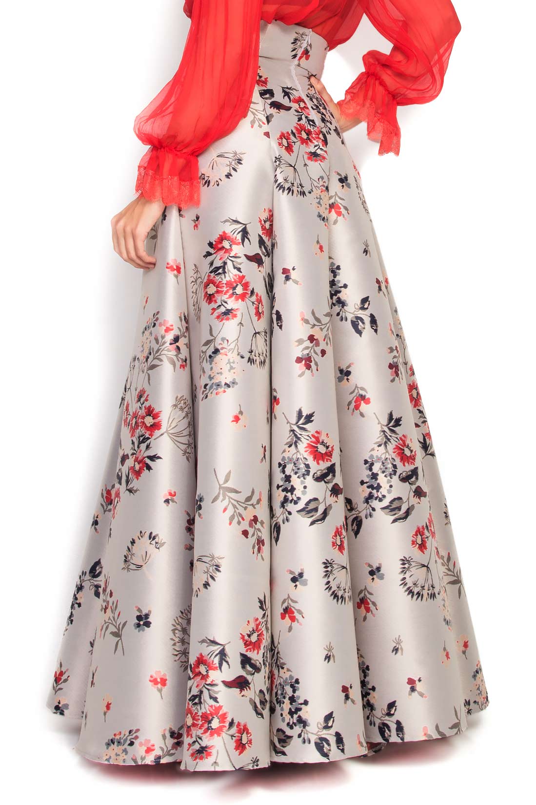 Floral-print jacquard maxi skirt Elena Perseil image 2
