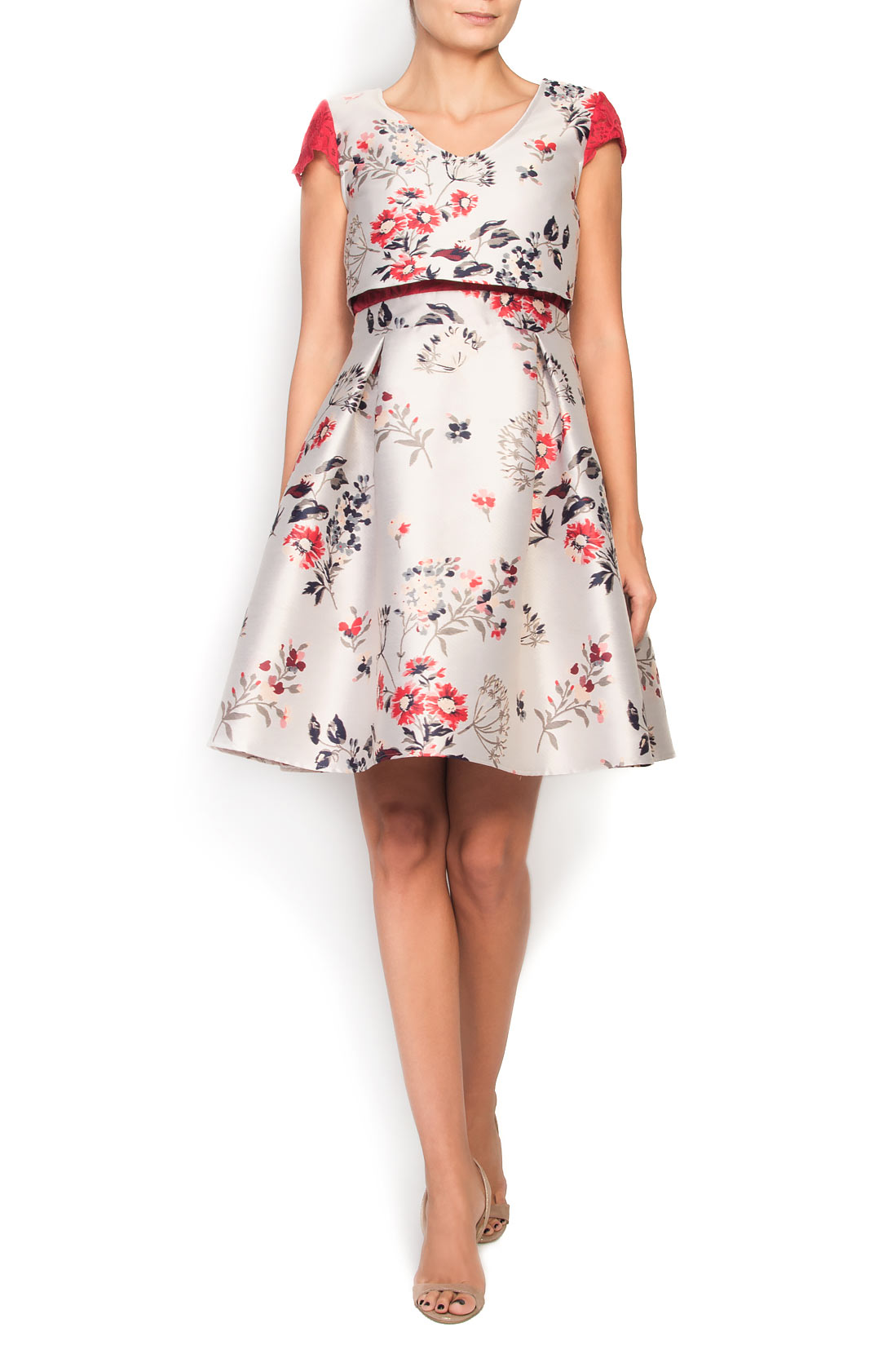 Floral-jacquard mini dress Elena Perseil image 0