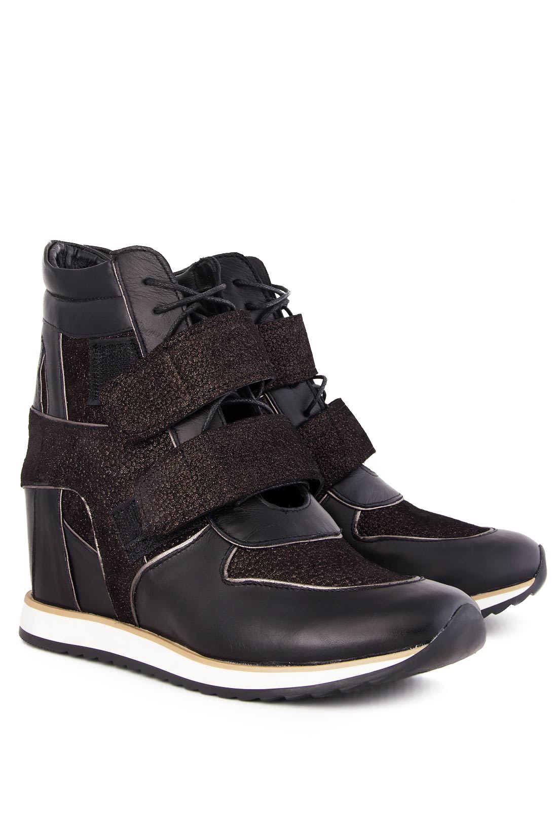 Suede and leather wedge sneakers Ana Kaloni image 1