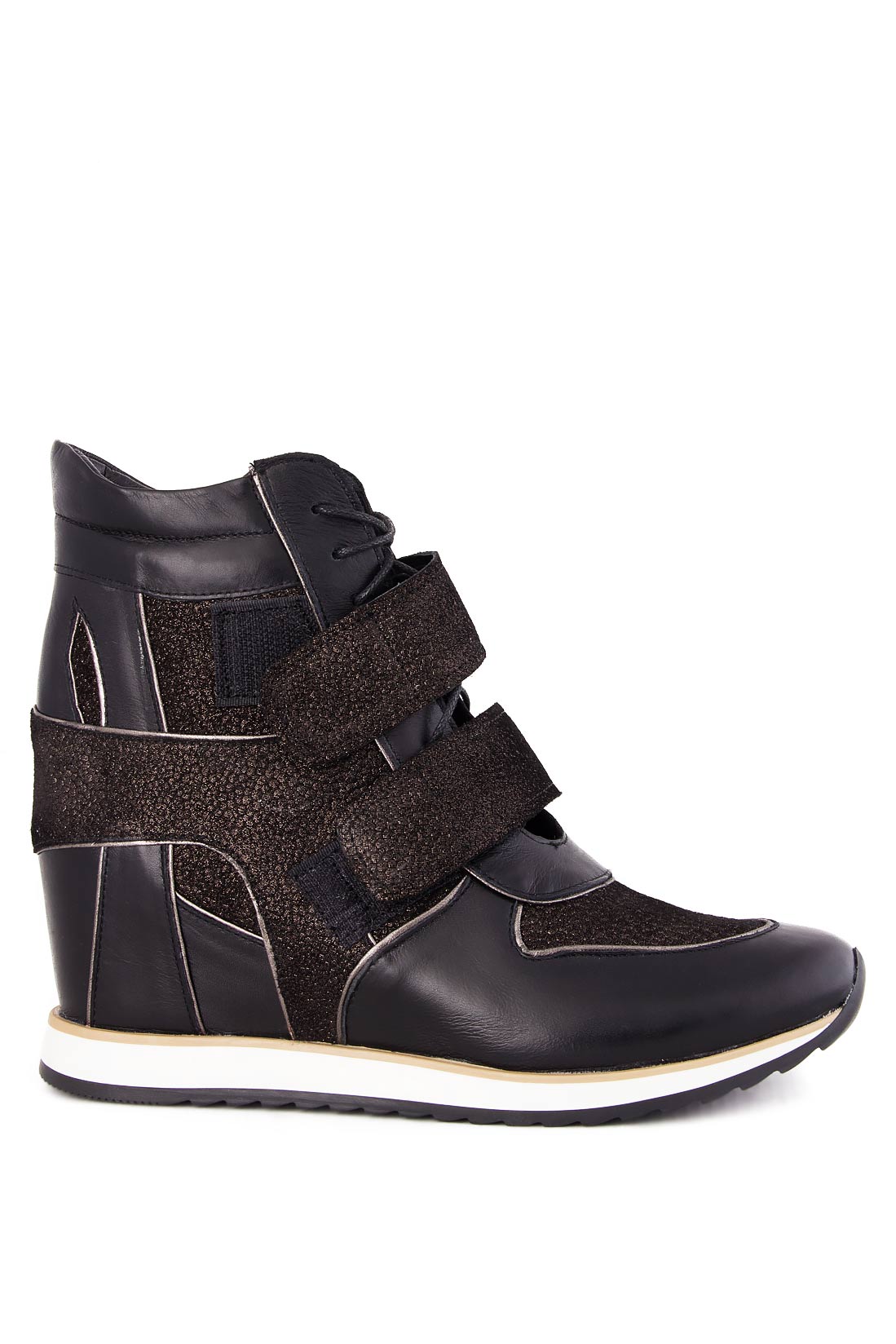 Suede and leather wedge sneakers Ana Kaloni image 0
