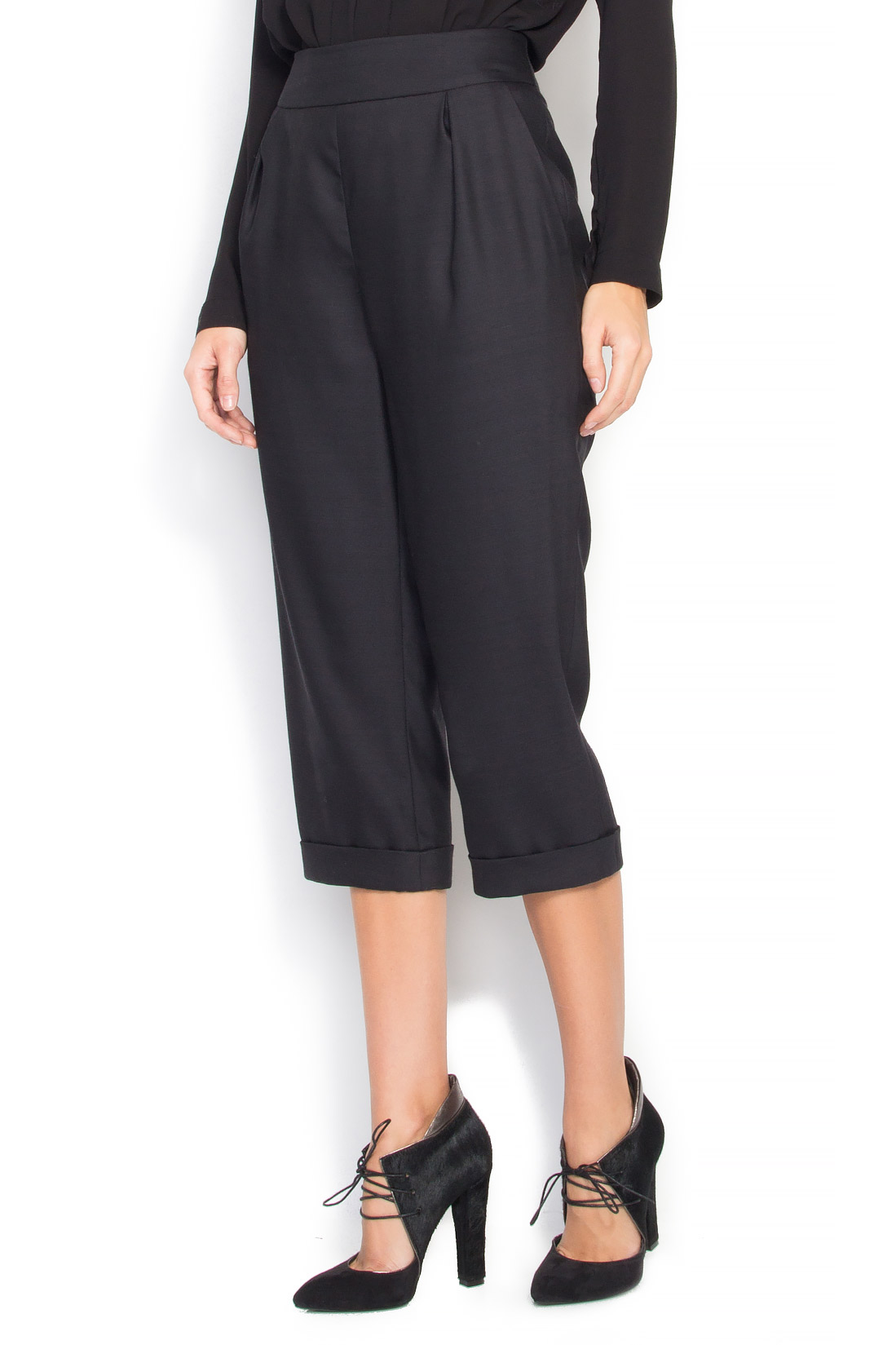 Wool-crepe tapered pants Claudia Castrase image 1
