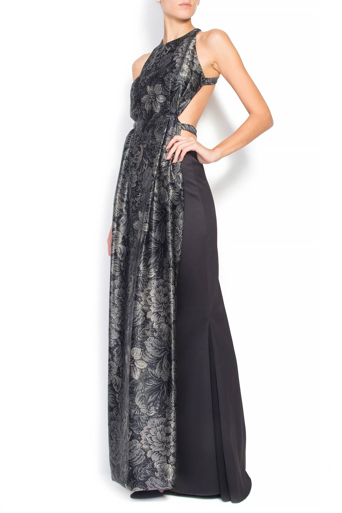 Silk blend brocarde two pieces maxi dress R'Ias Couture image 1