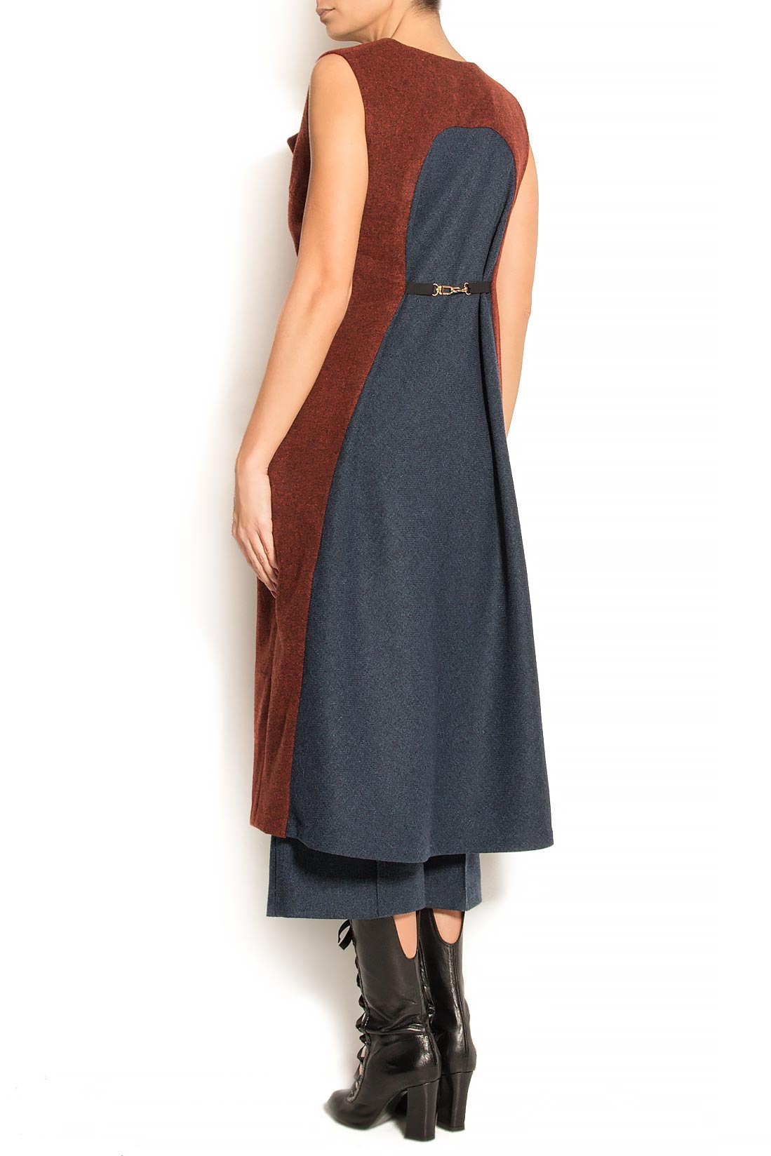 Vesta tip rochie din lana in doua culori ATU Body Couture imagine 2
