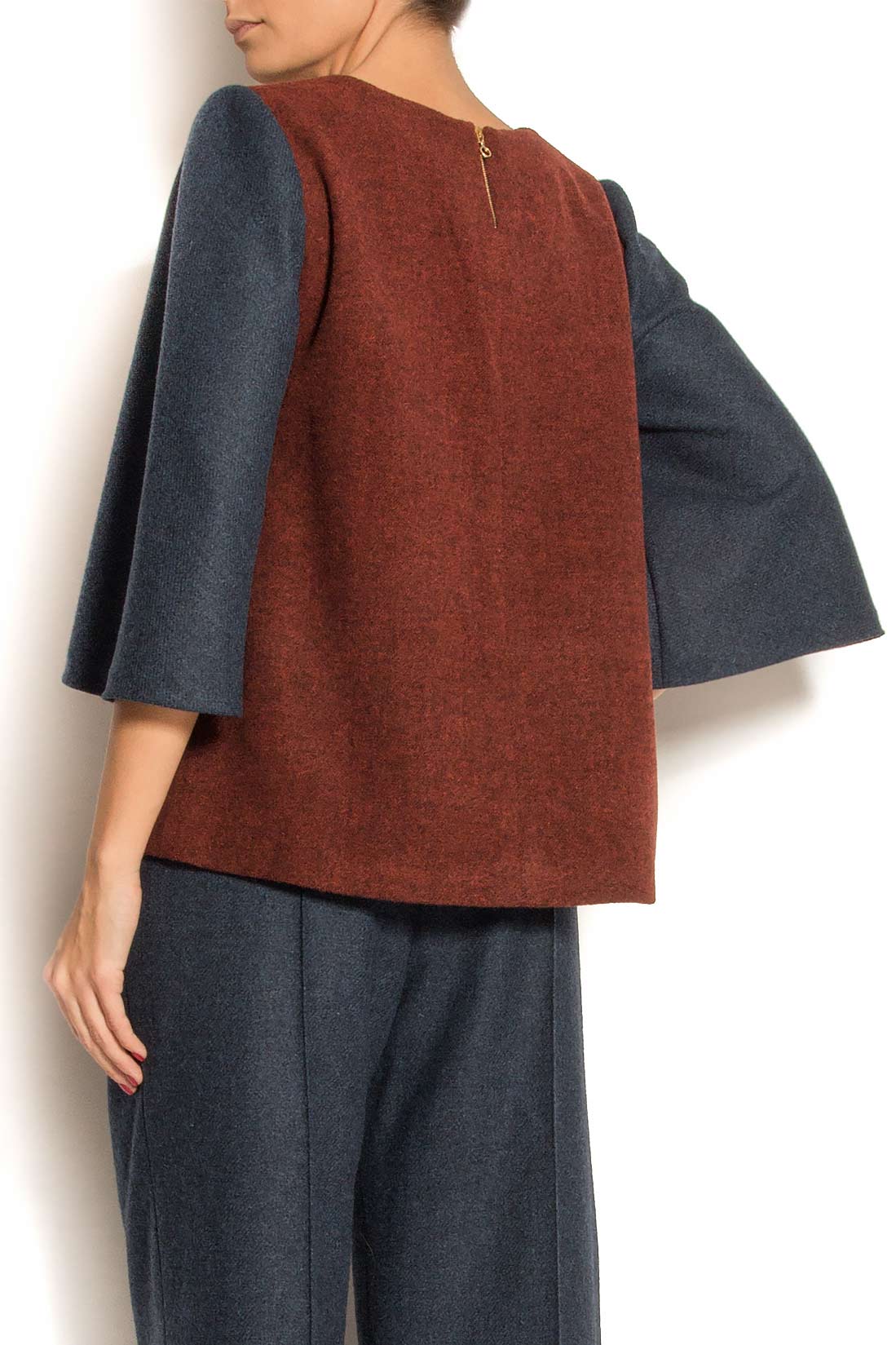 Bluza bicolora din lana ATU Body Couture imagine 2