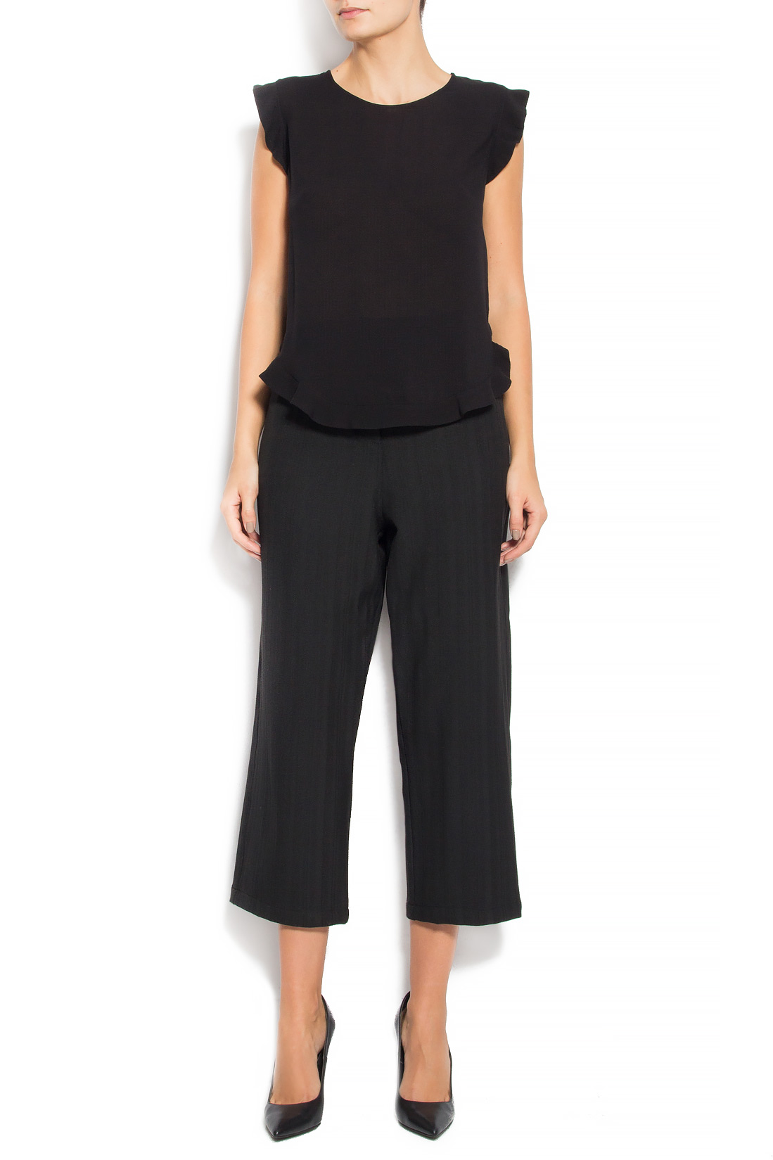 'Collected Trousers' wool-blend wide-leg culottes Studio Cabal image 0