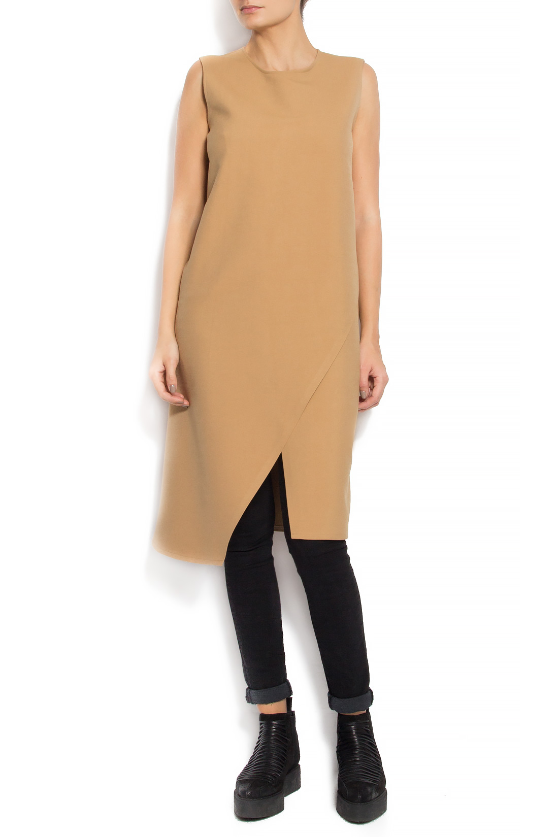 Asymmetric wool dress Undress image 1