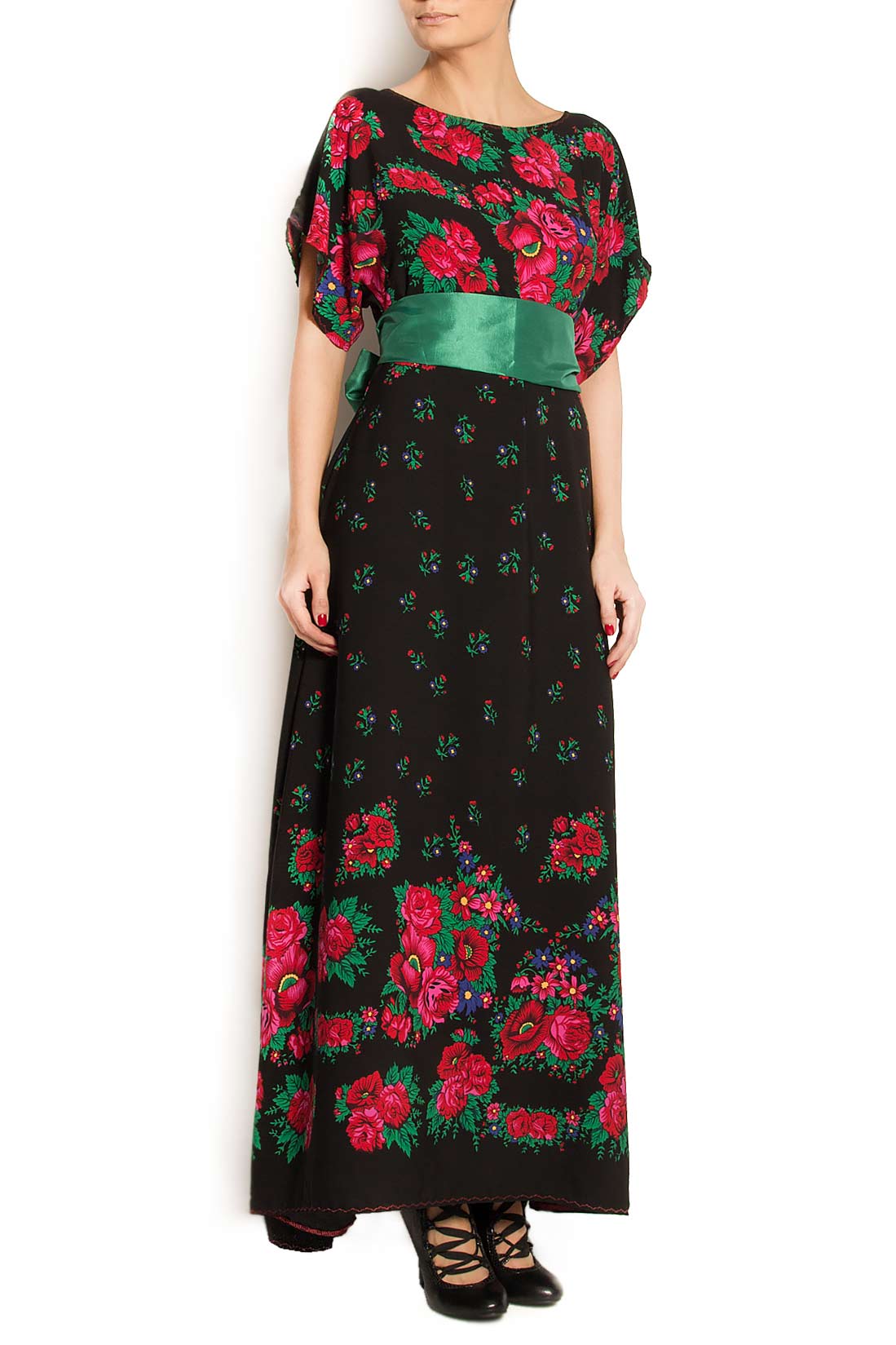 Ethno floral-print crepe maxi dress Mihaela Cirlugea  image 0