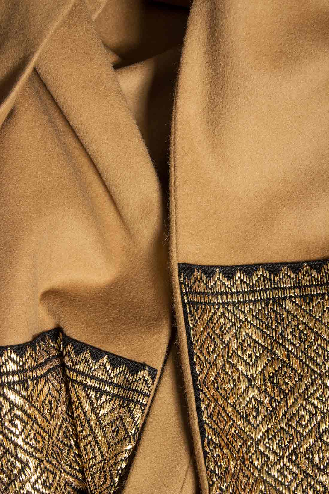 Palton din lana cu imprimeu traditional Izabela Mandoiu imagine 4