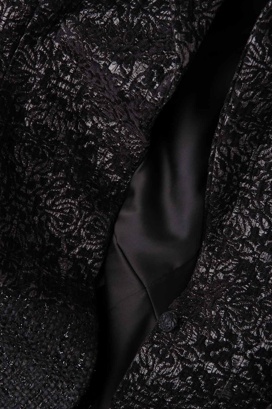 Palton negru din amestec de lana Carmen Ormenisan imagine 3