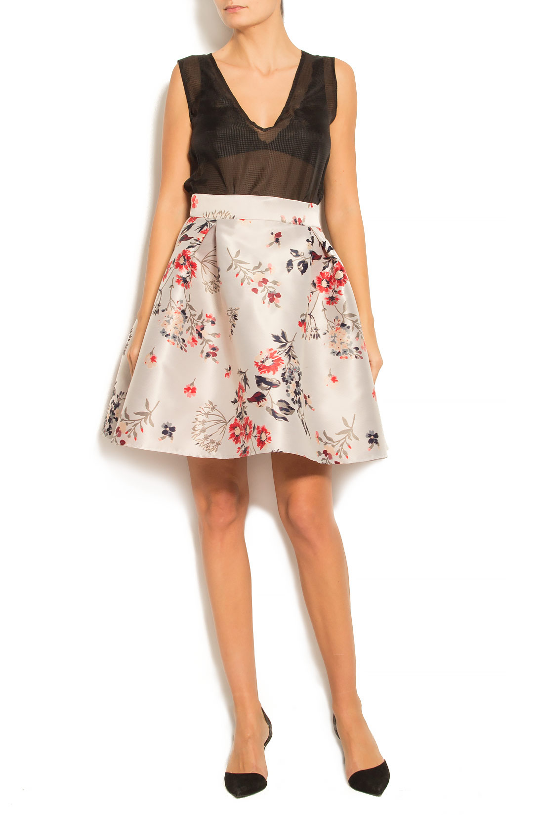 Floral-jacquard mini skirt Elena Perseil image 0