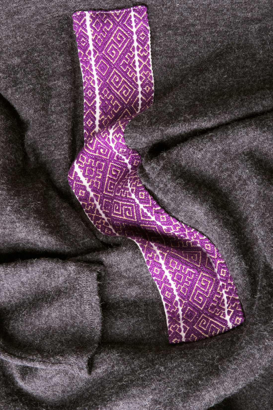 Rochie din jerse din lana cu aplicatie tesuta manual Izabela Mandoiu imagine 3
