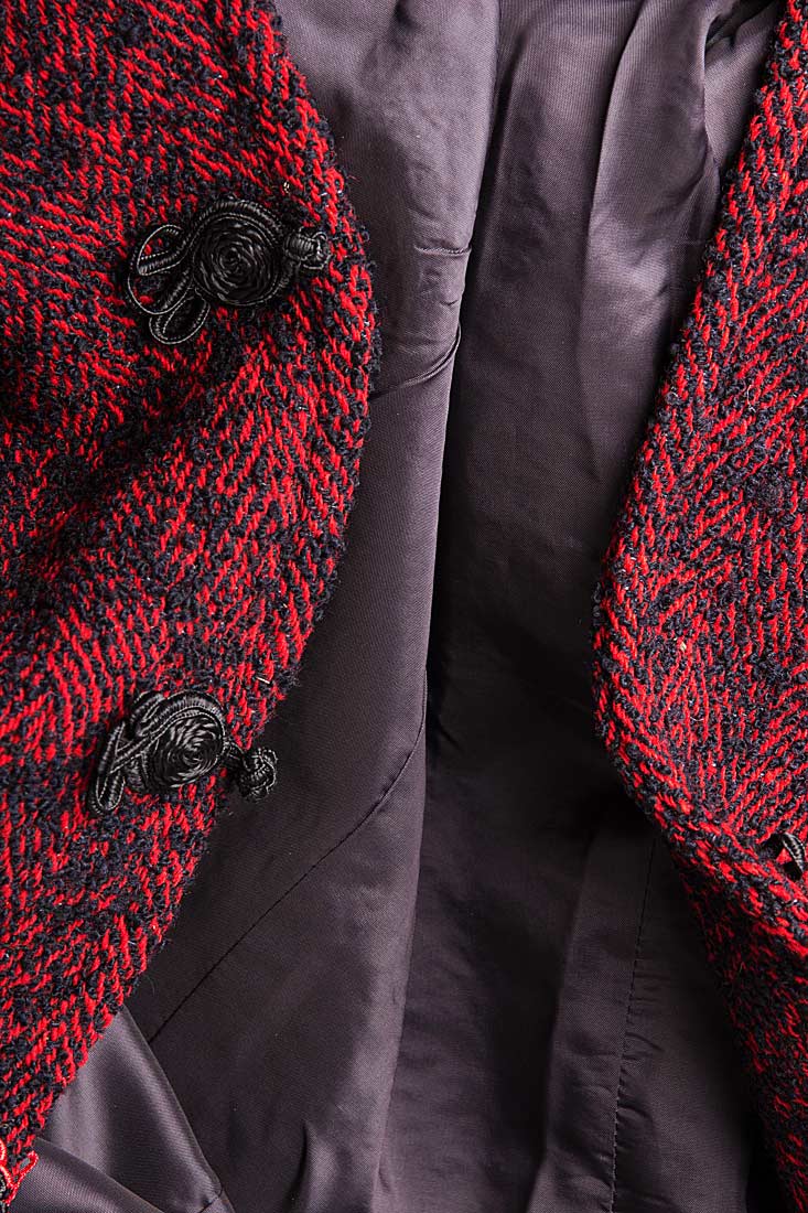 Palton din lana cu aplicatii din dantela Carmen Ormenisan imagine 4