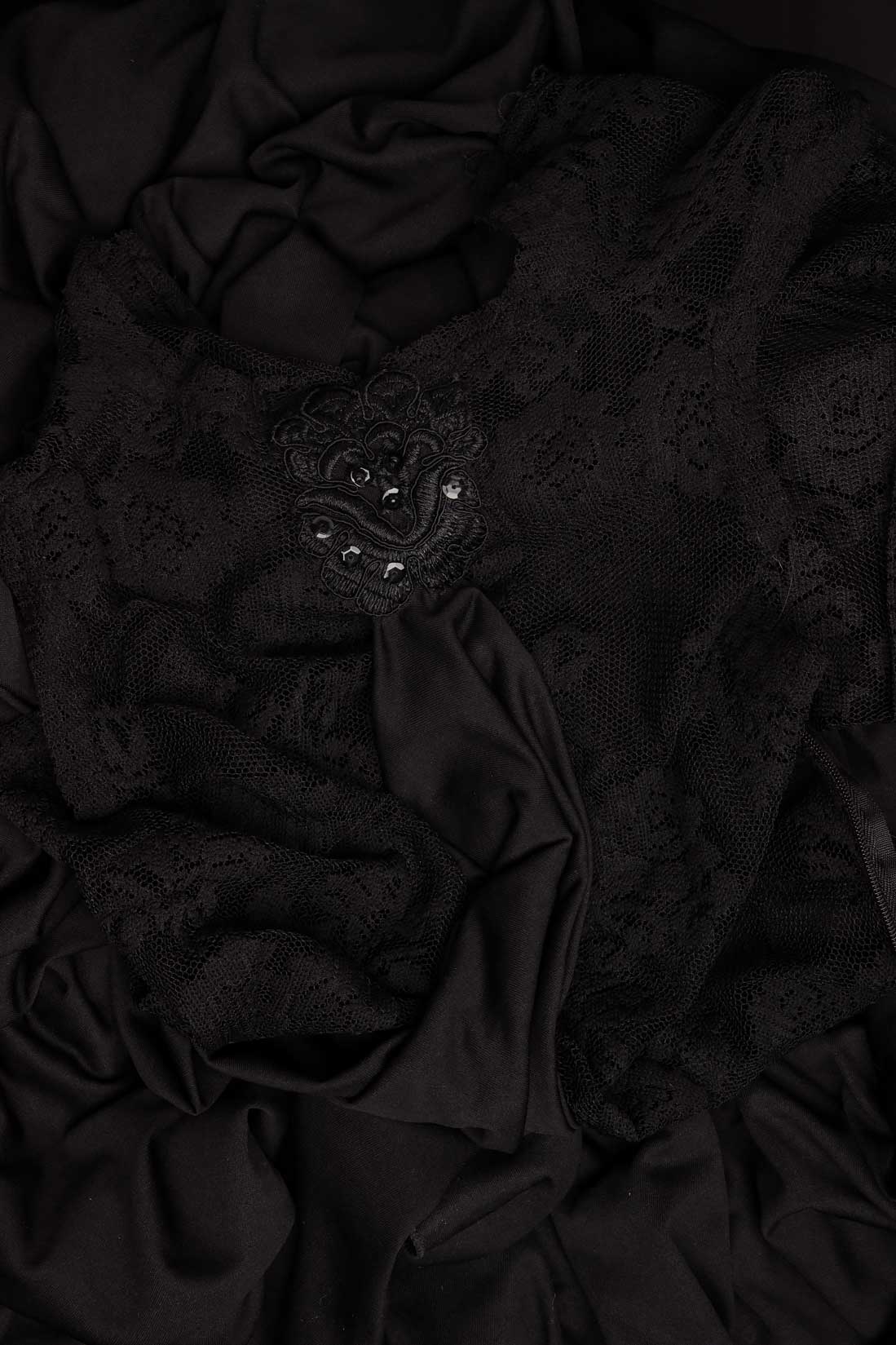 Rochie maxi din triplu voal cu bust din dantela  R'Ias Couture imagine 3