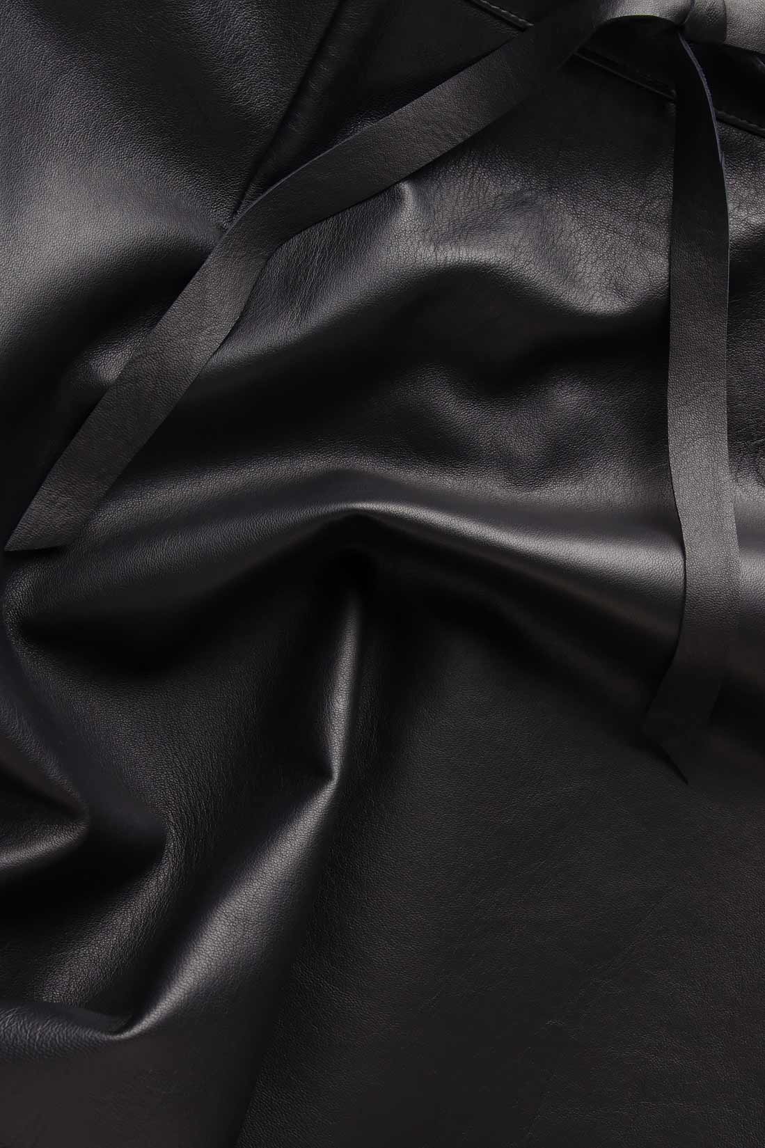 Asymmetric leather mini skirt Framboise image 3