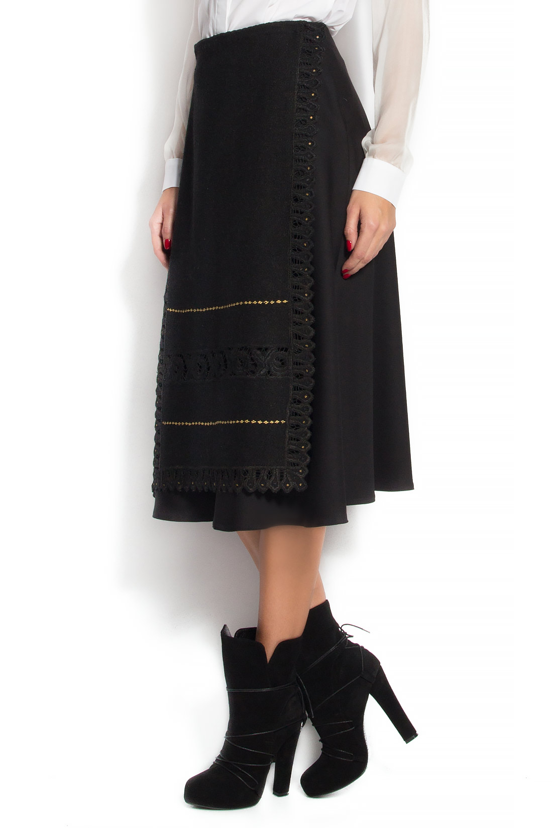 Cotton skirt with detachable folk apron  Izabela Mandoiu image 1
