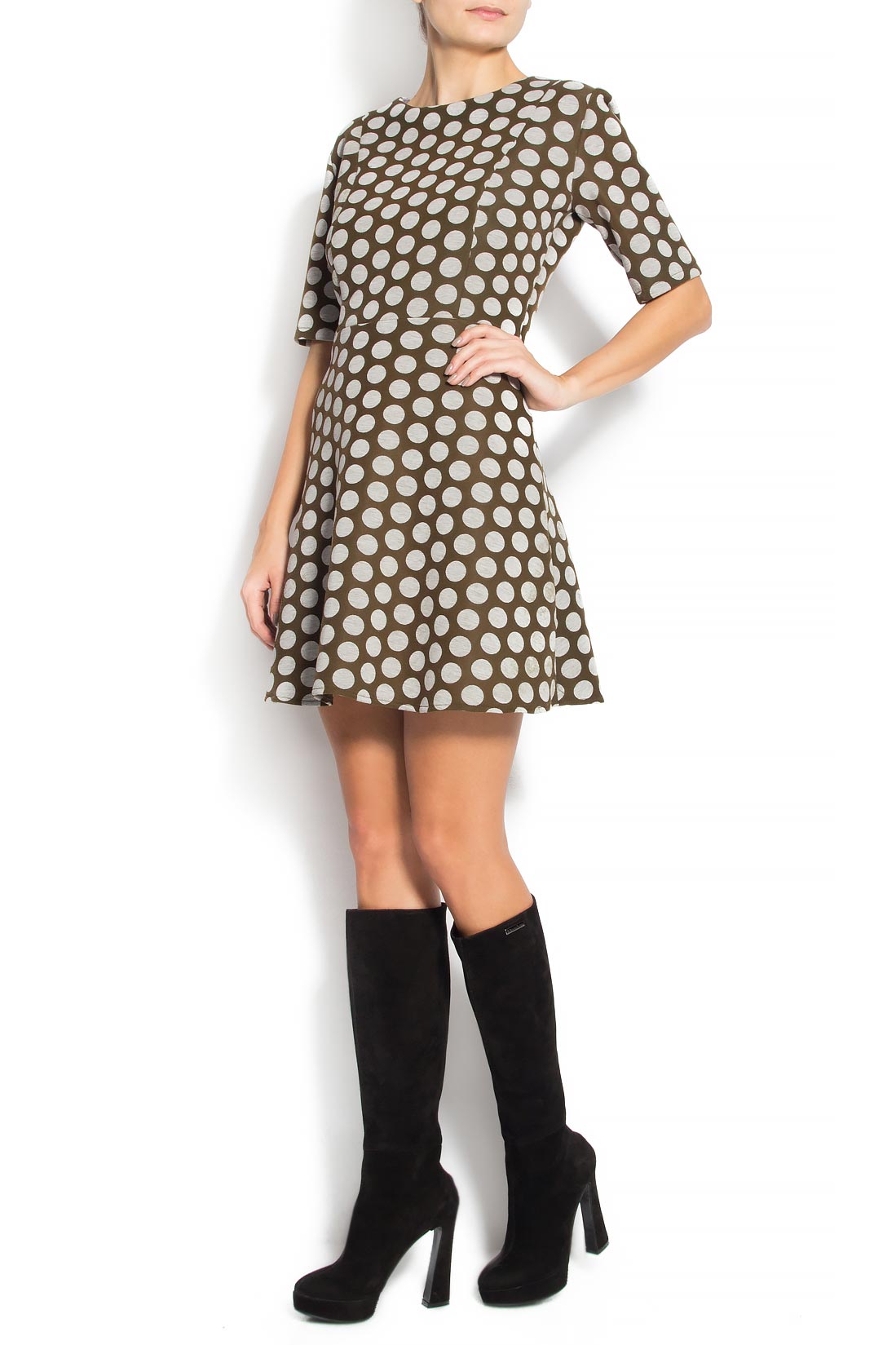 Polka-dot crepe mini dress Bluzat image 1
