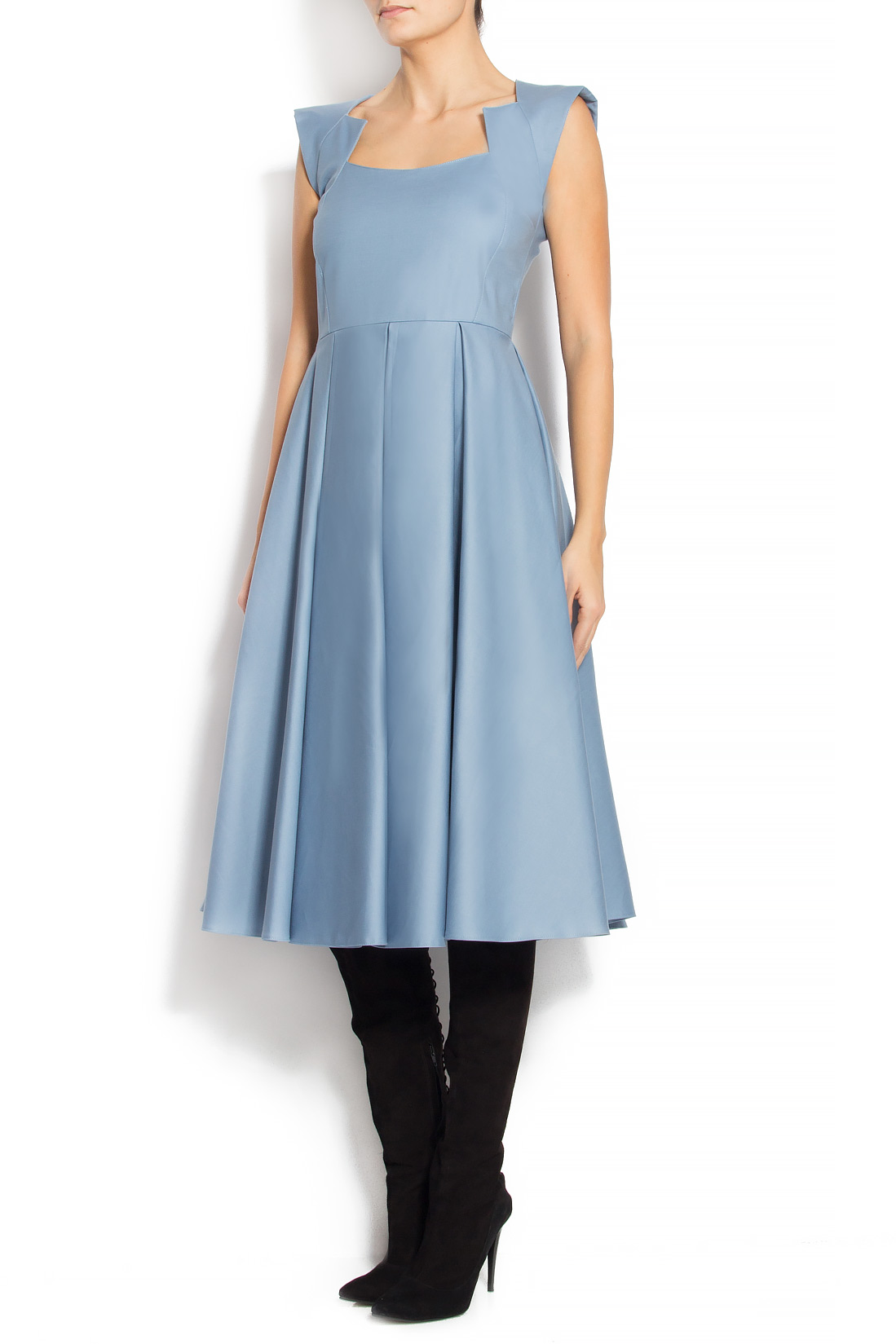 Pleated cotton-twill dress Arina Varga image 0