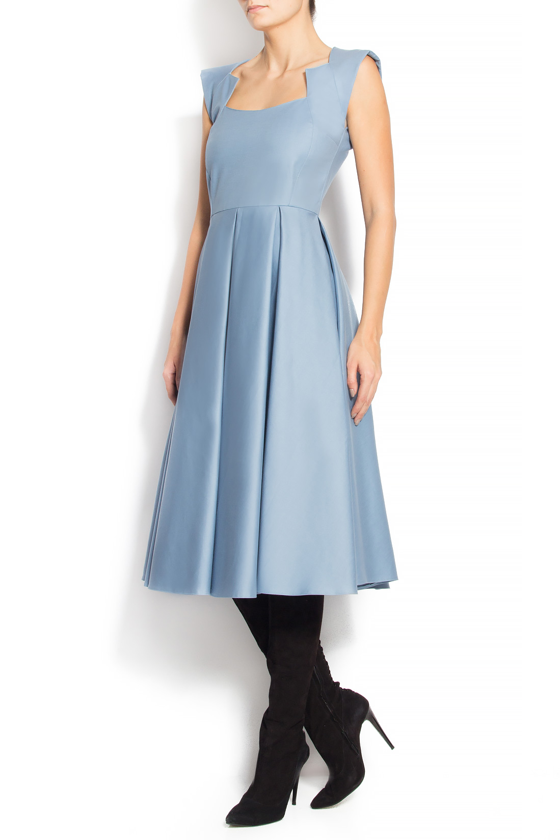 Pleated cotton-twill dress Arina Varga image 1