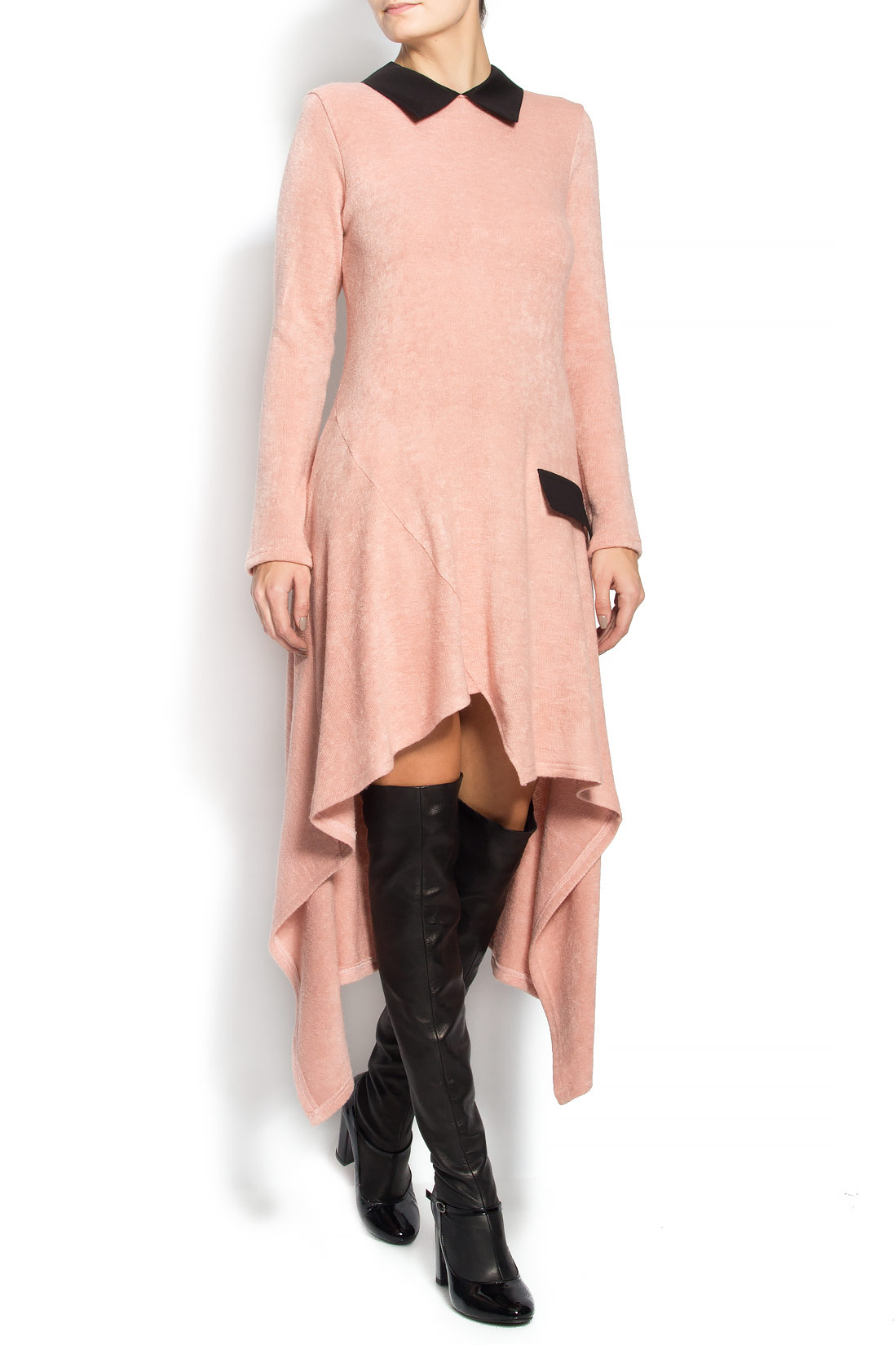 Asymmetric wool-blend midi dress Bluzat image 0
