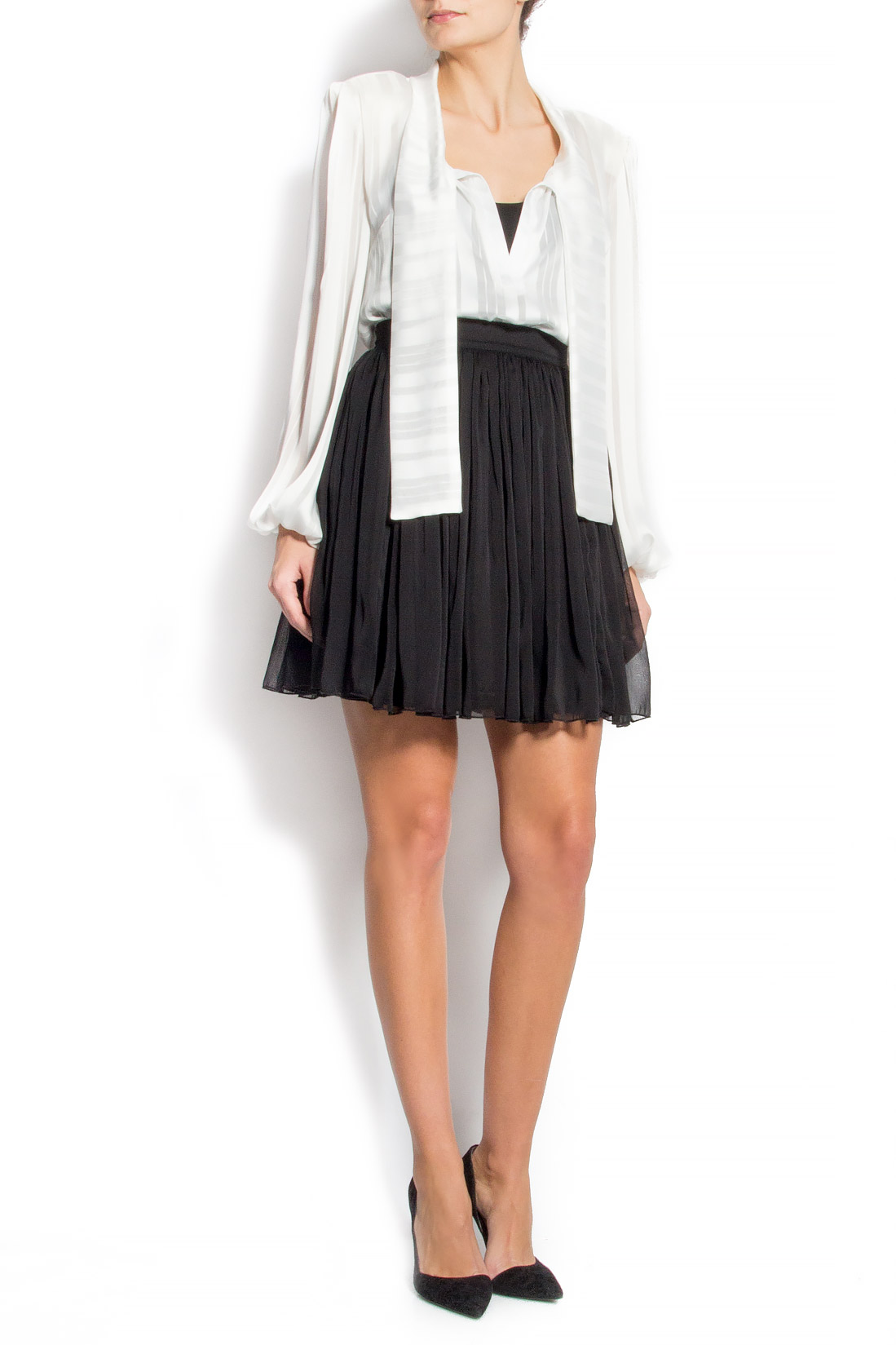 Pleated silk-blend mini skirt Cloche image 0