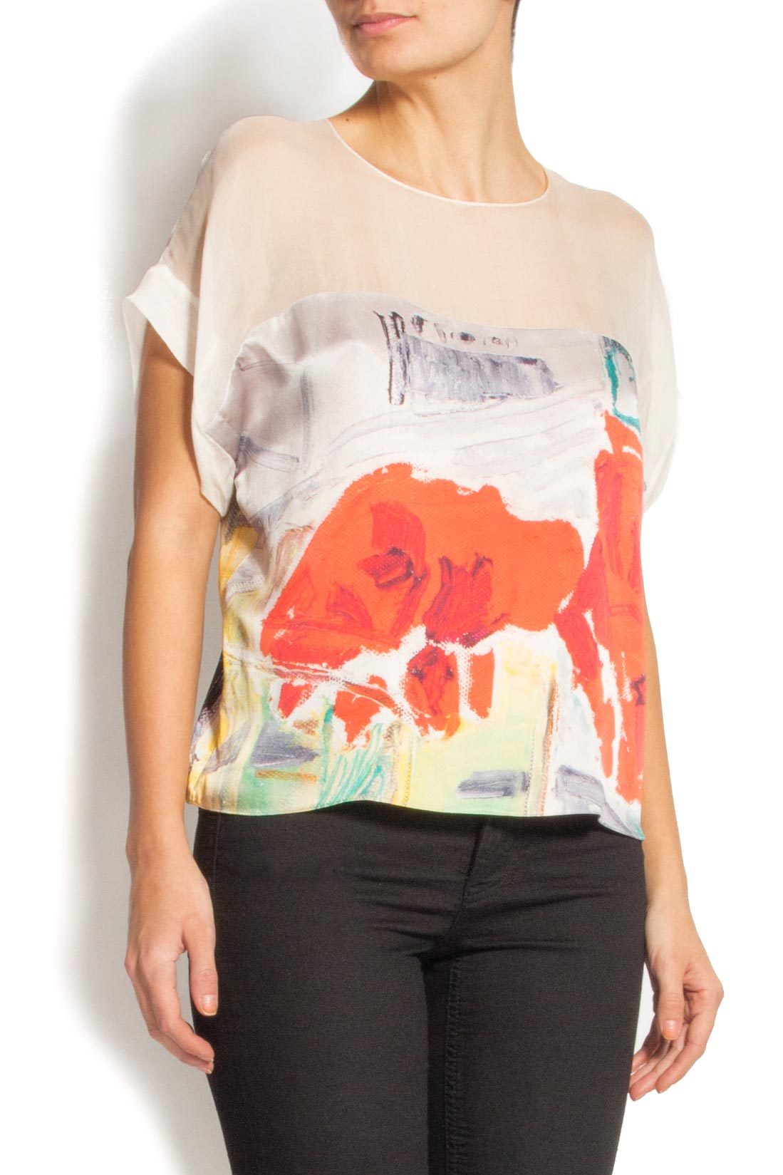 Floral-print silk top Argo by Andreea Buga image 1