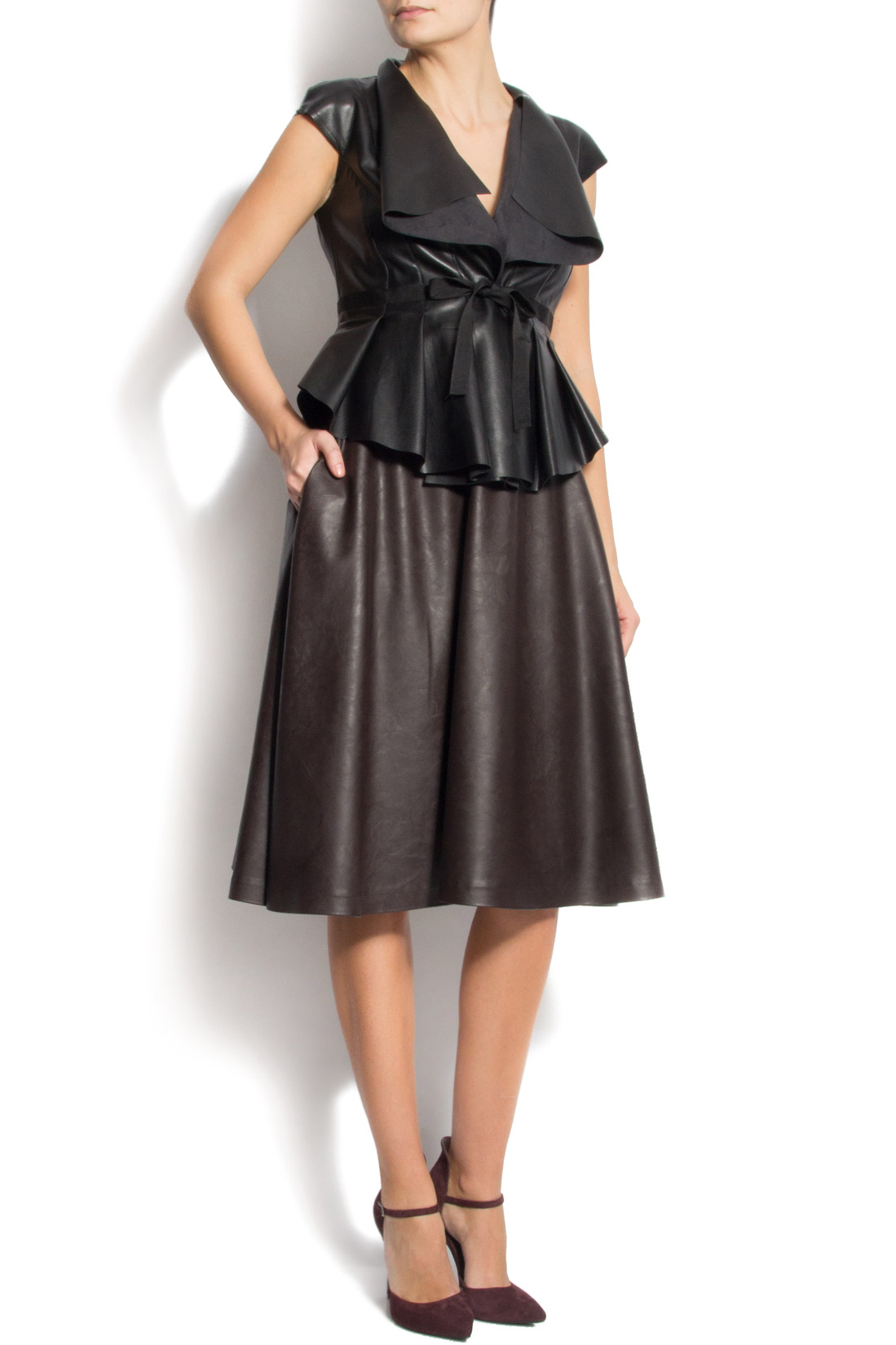 Faux leather vest with detachable skirt Alexandra Ghiorghie image 1