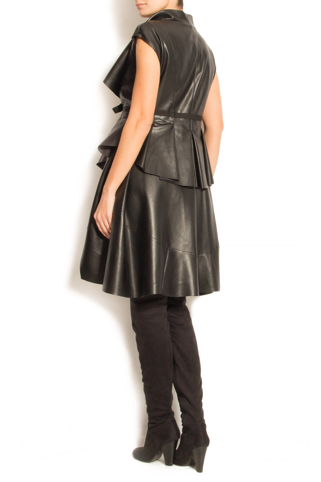 Faux leather vest with detachable skirt Alexandra Ghiorghie image 5