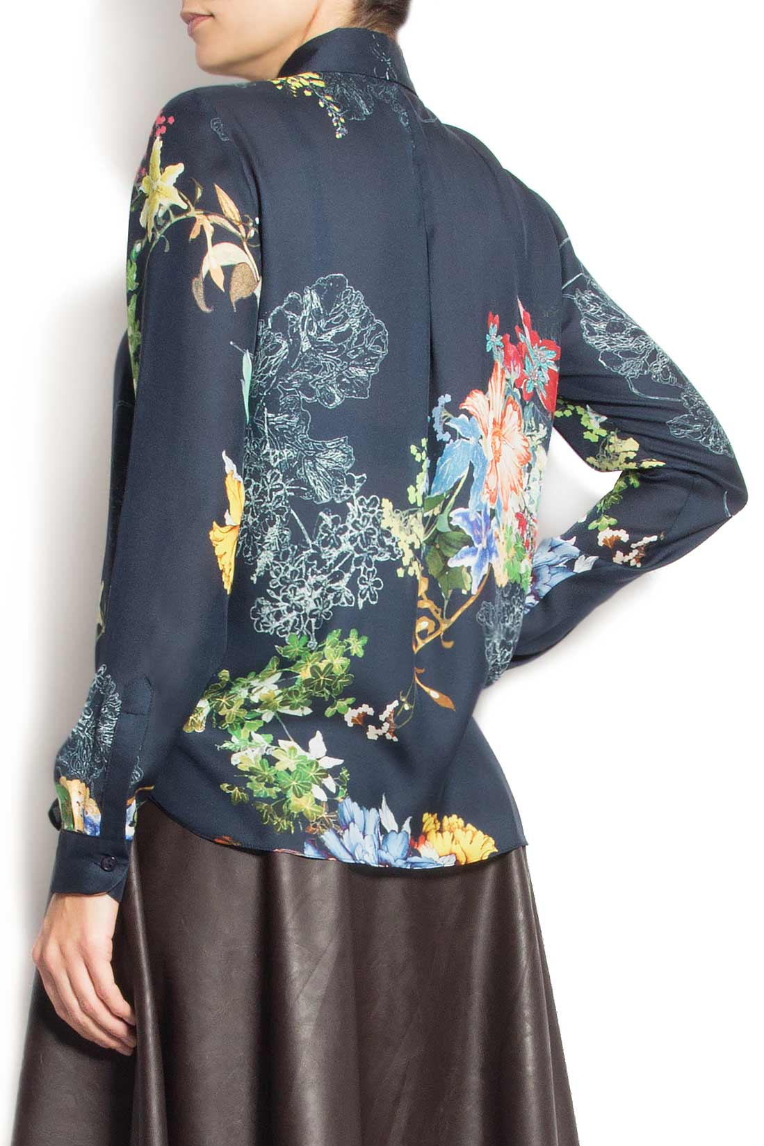 Floral-print silk-blend shirt Lure image 2