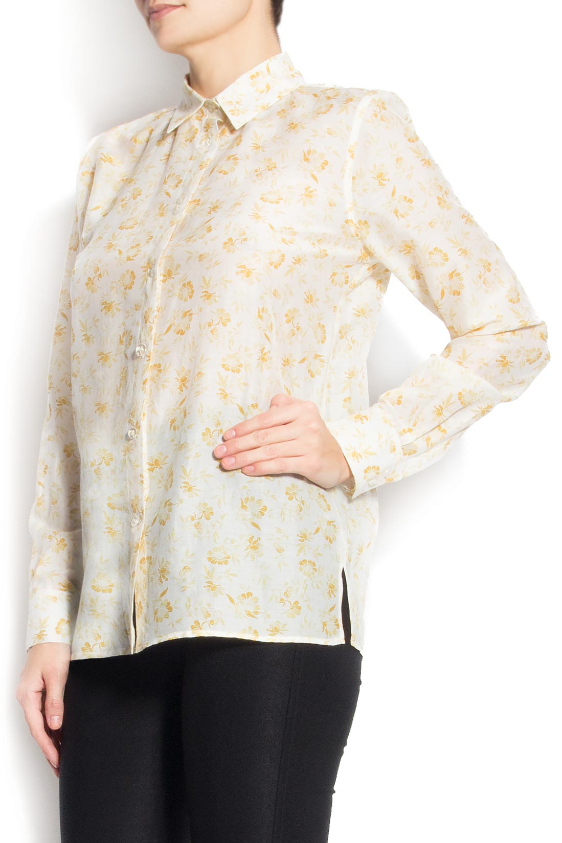 Printed cotton and silk-blend  shirt Lure image 1