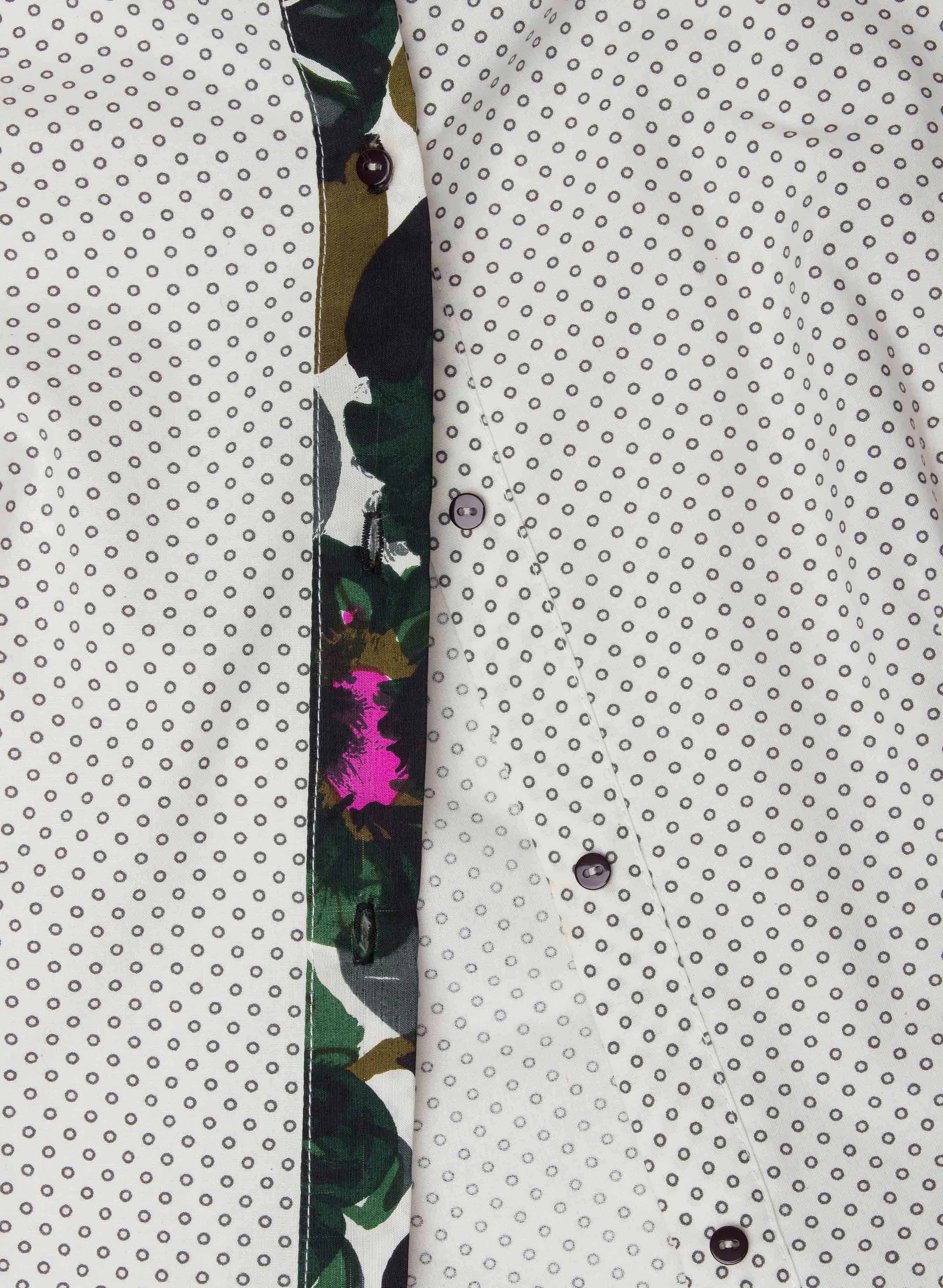 Camasa din bumbac cu aplicatie multicolora din matase Oana Manolescu imagine 3