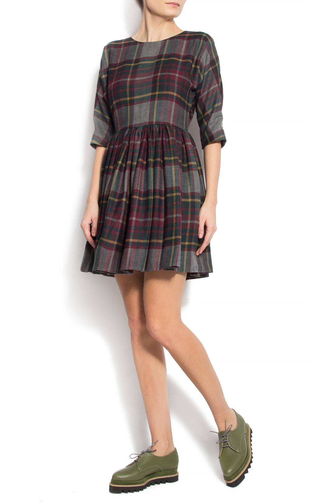 Checked wool mini dress Claudia Castrase image 0