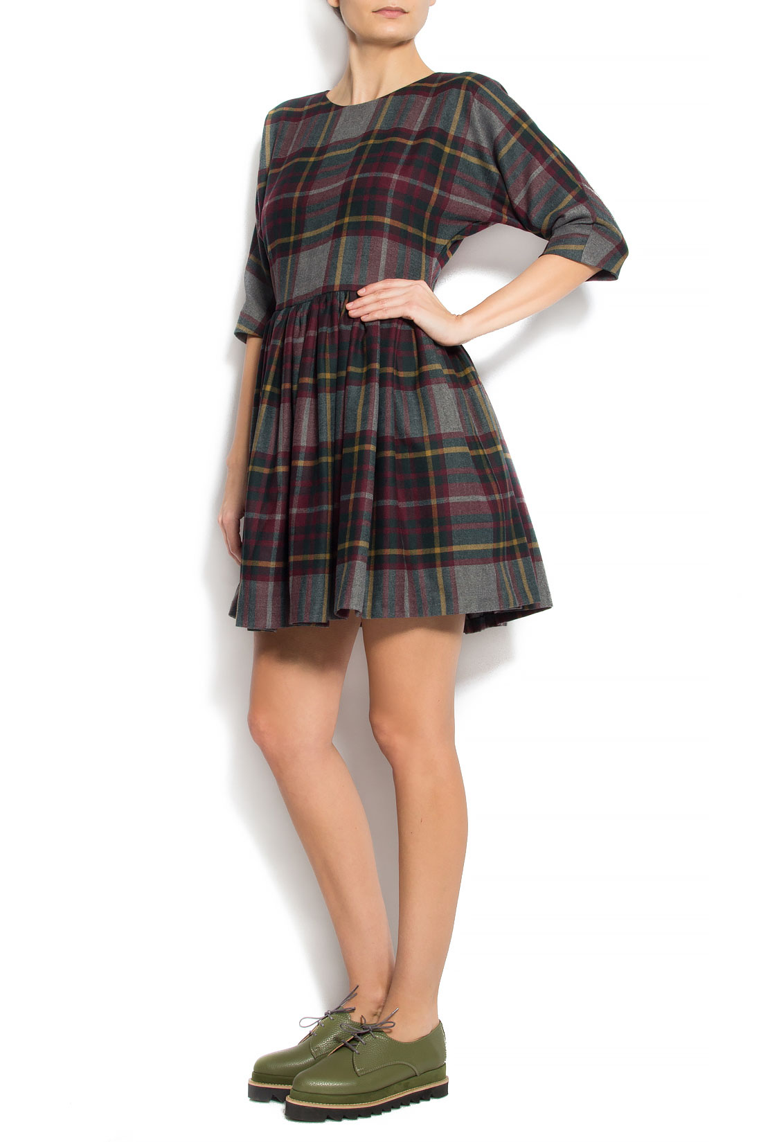 Checked wool mini dress Claudia Castrase image 1