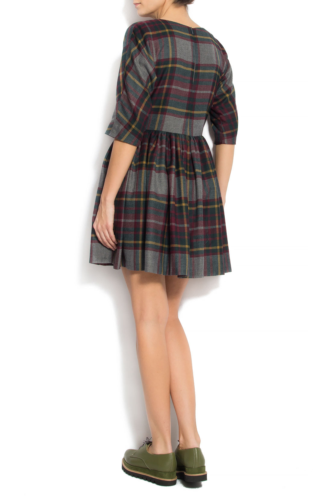 Checked wool mini dress Claudia Castrase image 2