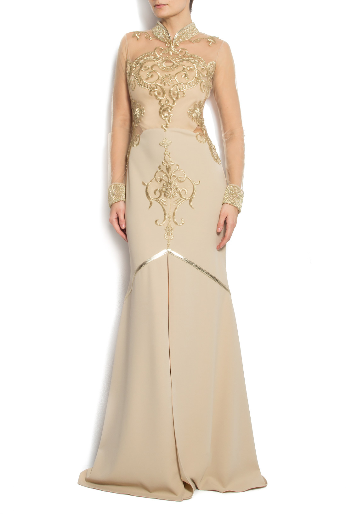 Hand embroidered crepe gown Anca si Silvia Negulescu image 0