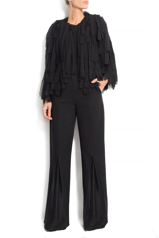Front ruffle cady silk-blend pants Aer Wear image 0