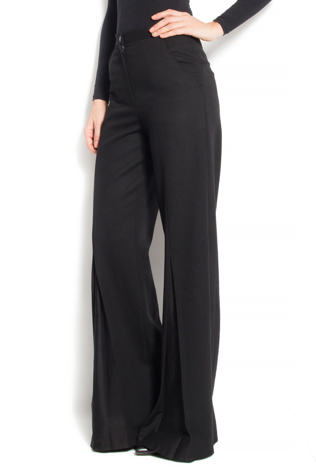 Front ruffle cady silk-blend pants Aer Wear image 1